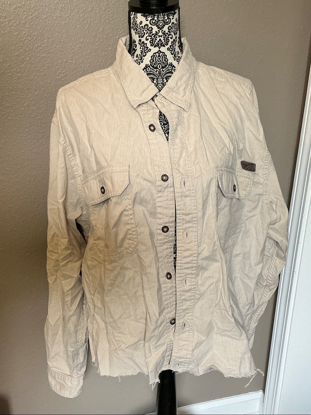 Harley-Davidson Women's Light Beige Utility Button-Front Jacket Size 2XL